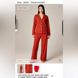 J Crew Dreamy cotton-blend pajama pant set